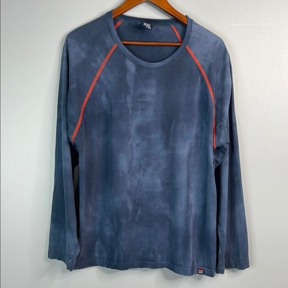 Tommy Jeans Men's Y2K Long Sleeve Tie Dye Shirt Blue Raglan Sleeve Size XL - Picture 11 of 11